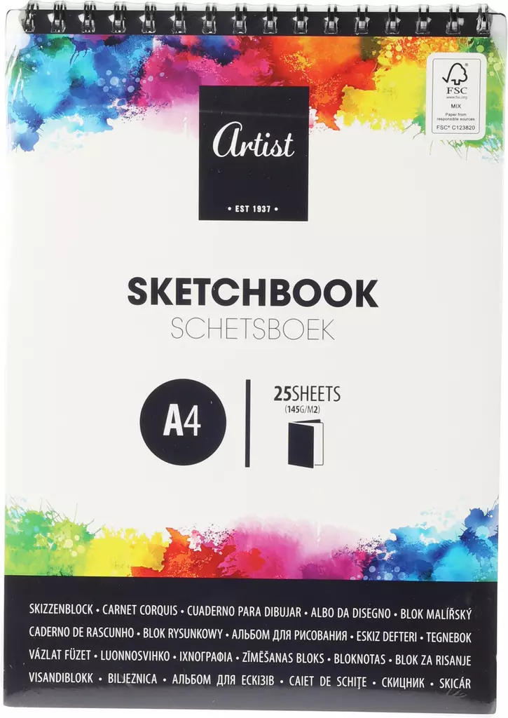 Skissbok A4 med Spiralbindning - Professionell Teckningsbok - Anteckningsböcker och papper - 8719987402760 - 1