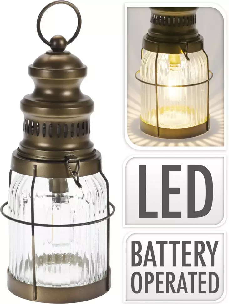 Lyhty valoilla paristok=C3=A4ytt=C3=B6inen led - Ljus och lyktor - 8719987546600 - 1