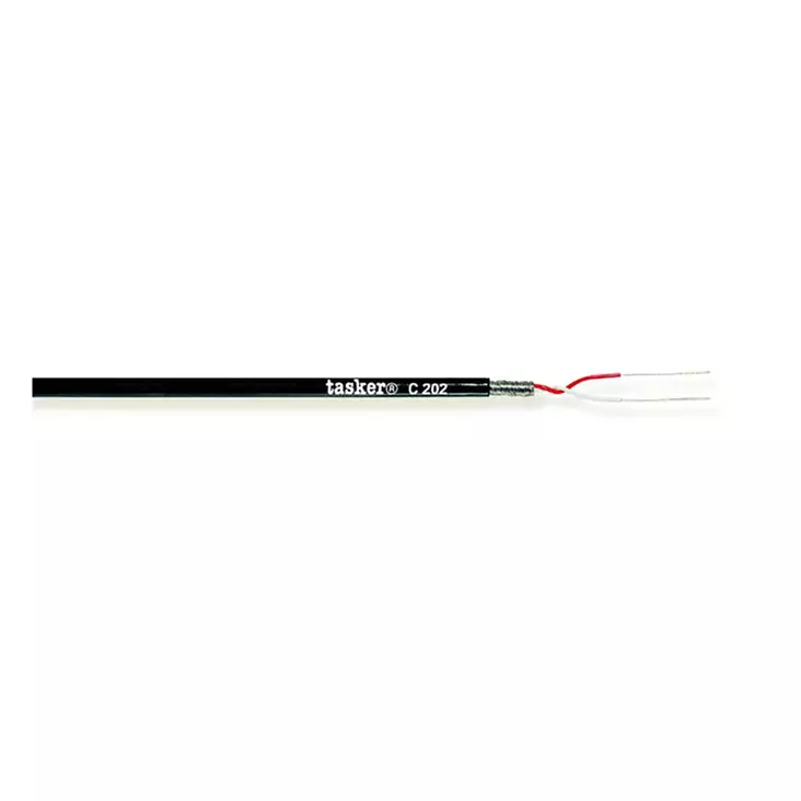 Mikrofonkabel på Rulle 2x 0.08 mm² 100 m Svart - Ljudkablar - 8010246005440 - 10