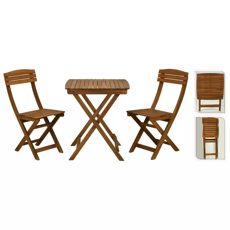 Bistroset 3-delar Akacia - Trädgårdsmöbelgrupper - 8720573879200 - 1