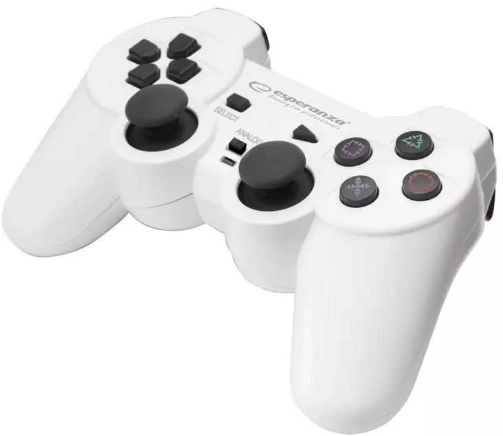 Peliohjain USB PS3-PC valkoinen Esperanza - Spelprodukter - 5901299947210 - 1