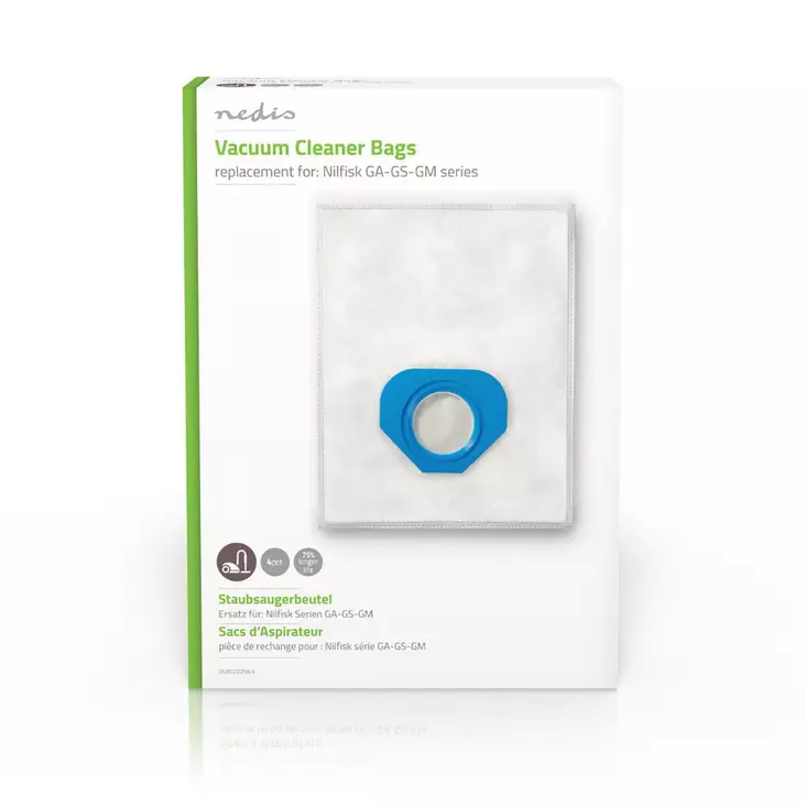 Dammsugarpåse | 4 st. | Syntetisk | Säljs mest för: Nilfisk | Vit - Dammsugarpåsar - 5412810285440 - 1