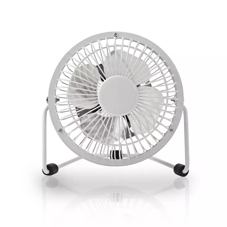 Bordsfläkt | USB ström | Diameter: 100 mm | 3 W | 1 hastighetsinställning | Vit - Fläktar och luftkonditioneringsapparater - 5412810291090 - 1
