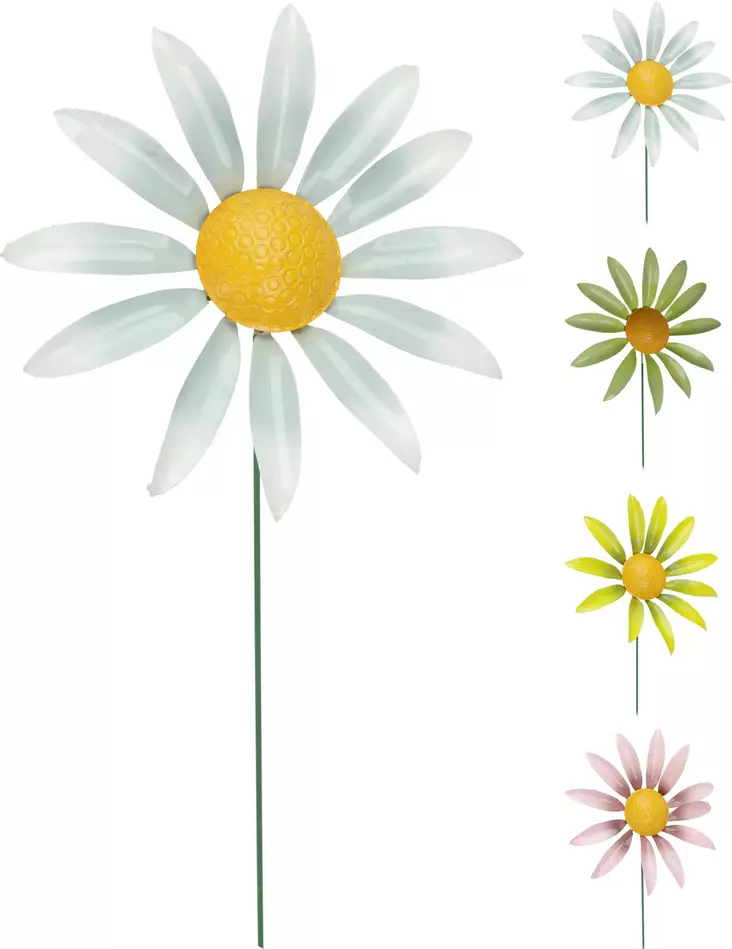 Trädgårdspinne Prästkrage 72 cm - Med Rörliga Blad - Trädgårdsdekorationer - 8720573984850 - 1