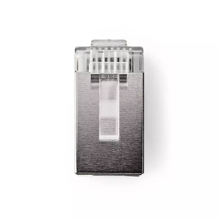 RJ45-kontakt | Hane | Solid STP CAT6 | Rak | Guldplaterad | 10 st. | Polycarbonate | Transparent | Låda - Dator och nätverk - 5412810289370 - 1