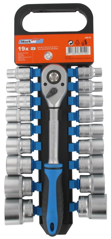 Hylsnyckelsats 1/2" 19-delar - Hylsnyckelsatser - 8714892340190 - 1