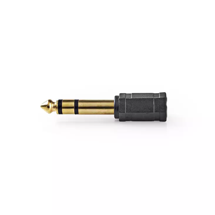 Stereo Audio Adapter | 6.35 mm Hane | 3.5 mm Hona | Guldplaterad | Rak | ABS | Svart | 10 st. | Kuvert - Ljudadaptrar - 5412810298730 - 1