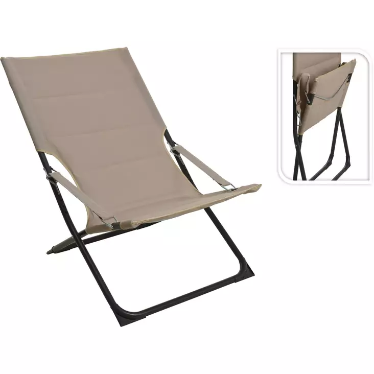 Hopfällbar Stol med Tyg Beige - Trädgårdsstolar och soffor - 8720573510240 - 1