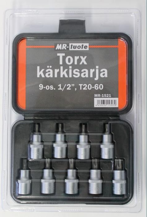 Torxbitssats 9-delar - Skruvbits och hållare - 6430032153070 - 1