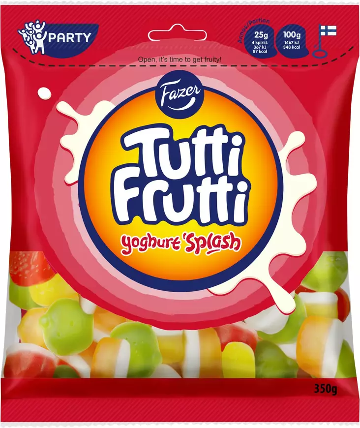 Tutti frutti Yoghurt Splash 350 g=20 - Godis - 6411401037870 - 1