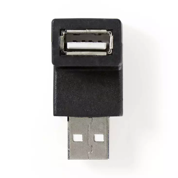 USB-A Adapter | USB 2.0 | USB-A Hane | USB-A Hona | 480 Mbps | Rund | Nickelplaterad | PVC | Svart | Låda - Dator och nätverk - 5412810421800 - 1