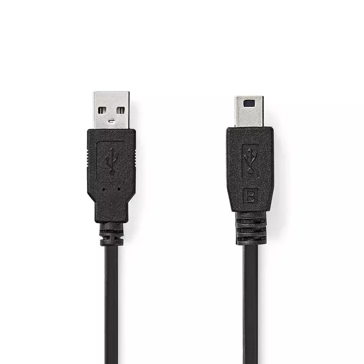 USB-kabel | USB 2.0 | USB-A Hane | USB Mini-B 5 pin Hane | 480 Mbps | Nickelplaterad | 1.00 m | Rund | PVC | Svart | Låda - Dator och nätverk - 5412810416400 - 1