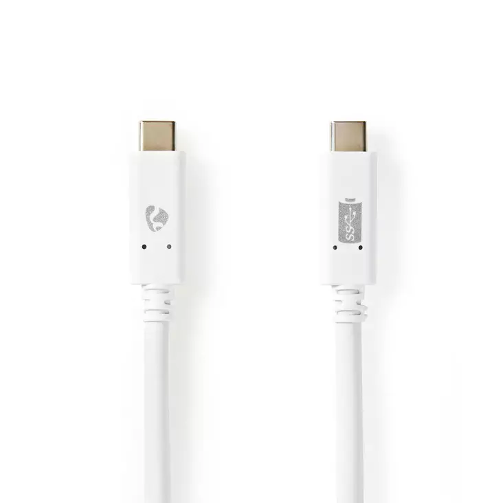 USB-kabel | USB 3.2 Gen 2 | USB-C Hane | USB-C Hane | 100 W | 4K@60Hz | 10 Gbps | Nickelplaterad | 1.00 m | Rund | PVC | Vit | Låda - Dator och nätverk - 5412810316120 - 1