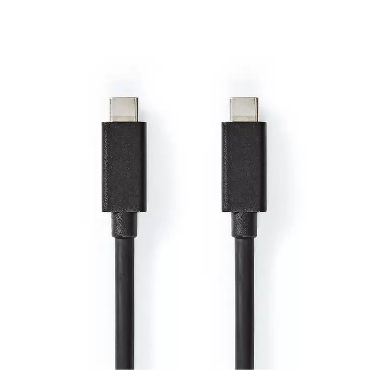 USB-kabel | USB 3.2 Gen 2 | USB-C Hane | USB-C Hane | 100 W | 4K@60Hz | 20 Gbps | Nickelplaterad | 2.00 m | Rund | PVC | Svart | Label - Dator och nätverk - 5412810422050 - 1