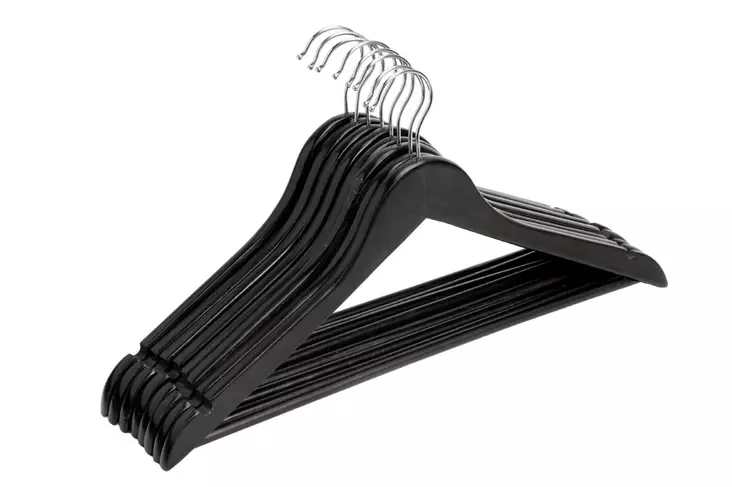 Vaateripustin 8 kpl mattamusta Aino - Klädpåsar och galgar - 6416096181280 - 1