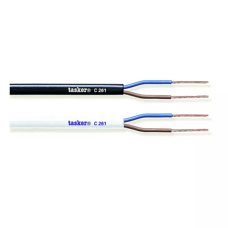 Strömkabel på Rulle 2x 0.75 mm² 100 m Svart - Strömkablar och kontakter - 8010246014220 - 10