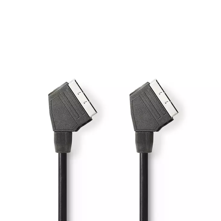 SCART-kabel | SCART Hane | SCART Hane | Nickelplaterad | 480p | 1.50 m | Rund | PVC | Svart | Label - Nedis produkter - 5412810428250 - 1