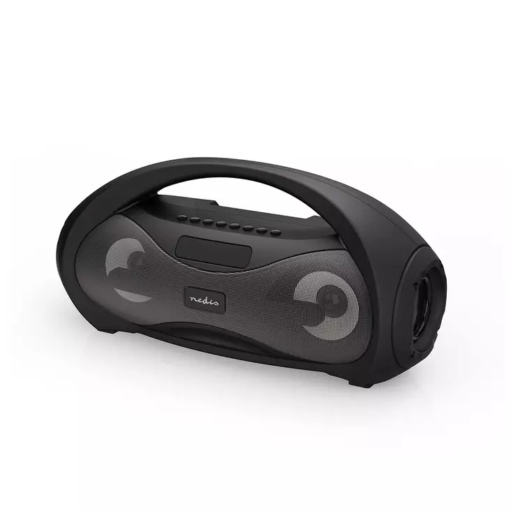 Bluetooth® Party Boombox | 420 min | 2.0 | 24 W | Uppspelning av media: AUX / Micro SD / USB | Handtag | Festljus | Svart - Bluetooth-högtalare - 5412810472420 - 1