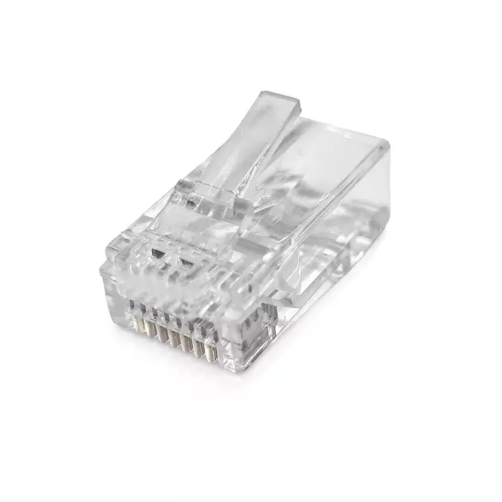 RJ45-kontakt | RJ45 Pass Through | Solid/strängad UTP CAT6 | Rak | Guldplaterad | 10 st. | Polycarbonate | Transparent | Låda - Dator och nätverk - 5412810478880 - 40