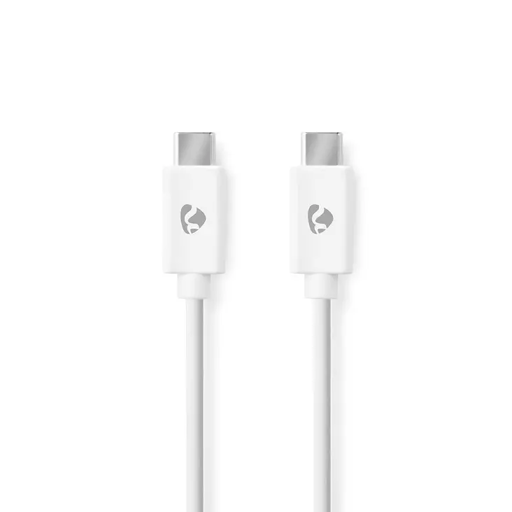 USB-kabel | USB 2.0 | USB-C Hane | USB-C Hane | 60 W | 480 Mbps | Nickelplaterad | 2.00 m | Rund | PVC | Vit | Label - Dator och nätverk - 5412810481170 - 1
