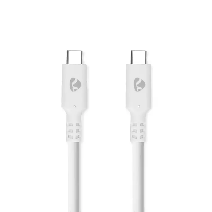 USB-kabel | USB 3.2 Gen 1 | USB-C Hane | USB-C Hane | 60 W | 4K@60Hz | 5 Gbps | Nickelplaterad | 1.00 m | Rund | PVC | Vit | Låda - Nedis produkter - 5412810481330 - 1