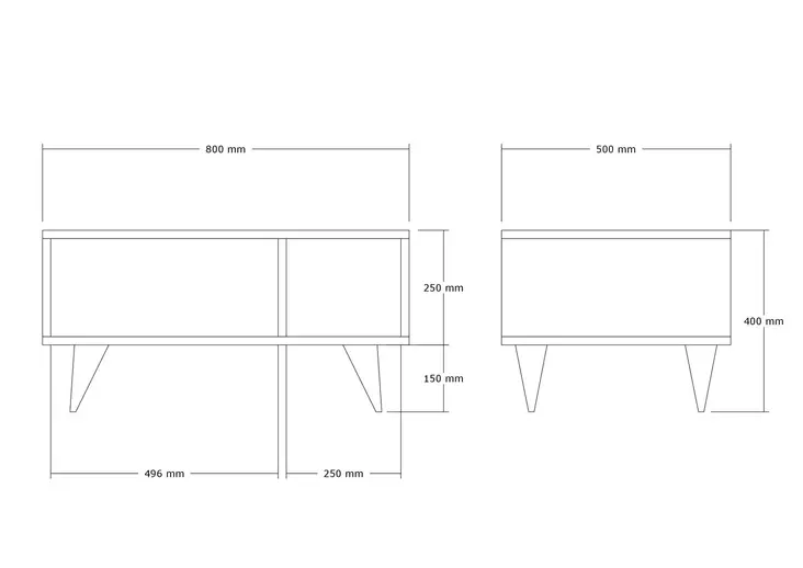Soffbord Hanah Home Clara Antracit Spånskiva 80x40x50 cm - Soffbord - 8683743678730 - 1
