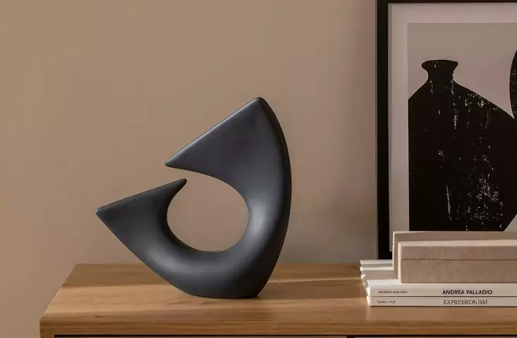 Dekorativ Objekt Aberto Design CY0187 Antracit Keramik 28x11x28 cm - Dekorationer, prydnadsföremål - 8684282979760 - 1