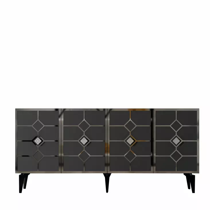Konsolbord Hanah Home Cagla Antracit Silver Spånskiva 150x40x79 cm - Byråer och skåp - 8684282612780 - 1