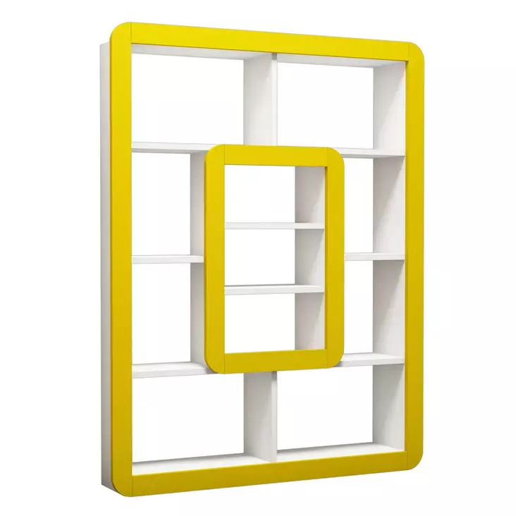 Bokhylla Hanah Home Orkide Vit Gul Spånskiva 108,4x140x21,8 cm - Bokhyllor - 8681875183610 - 1