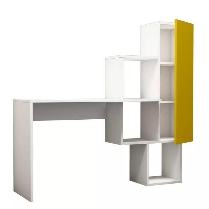 Skrivbord Hanah Home Açelya Vit Gul Spånskiva 145x74,8x45 cm - Skrivbord - 8681875184150 - 1