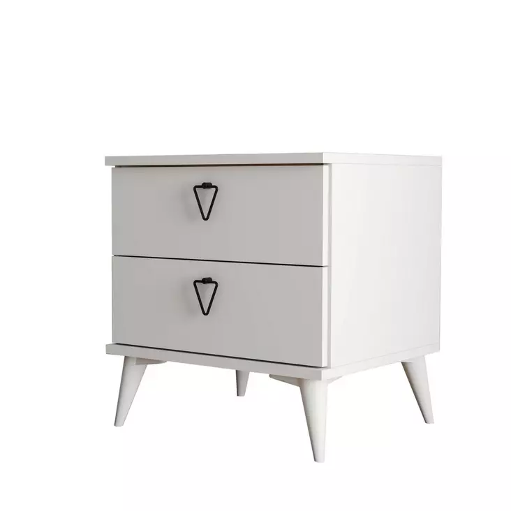 Sängbord Hanah Home Versa Ce 3634 Vit Spånskiva 52x55,1x45 cm - Nattduksbord - 8683342214810 - 1