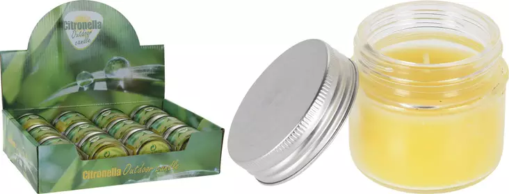 Utomhusljus med doft av citronella i glasburk - Myggsprayer och bekämpningsmedel - 8719202922790 - 1