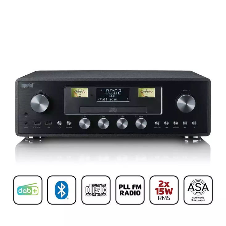 DABMAN280CDBK DAB+/FM Radio with CD Player, USB, Bluetooth and ASA function - Radioapparater - 8711902091790 - 1
