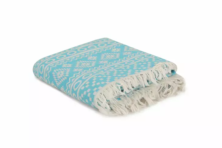 Fouta Mijölnir Turkos Mattmönster 100% Bomull 90x170 cm - Handdukar - 8683342757430 - 1