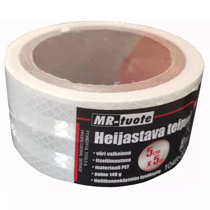 Reflekterande tejp 5 cm vit - Byggtejp - 6430074693640 - 1