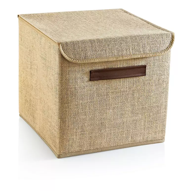 Förvaringslåda i filt, ljusbrun, 30 cm x 30 cm x 30 cm, tålig, miljövänlig, lätt att rengöra - Plastlådor och förvaringslådor - 8684282555100 - 1