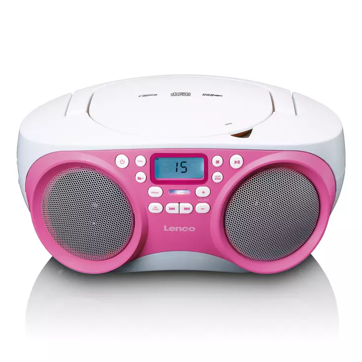 Bärbar FM-radio/CD/MP3- och USB-spelare Rosa - Radioapparater - 8711902040590 - 10
