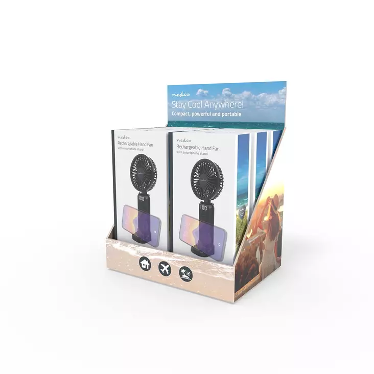 Handfläkt | 90 mm | 6 hastighetsinställning | Svart - Nedis produkter - 5412810476770 - 1