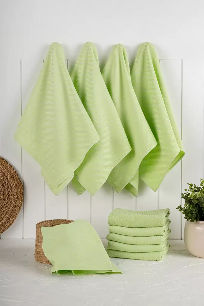 Kökshandduk Set Hermia Eloise Pistage Bomull Polyester 10 Delar - Kökstextilier - 8684283207480 - 1