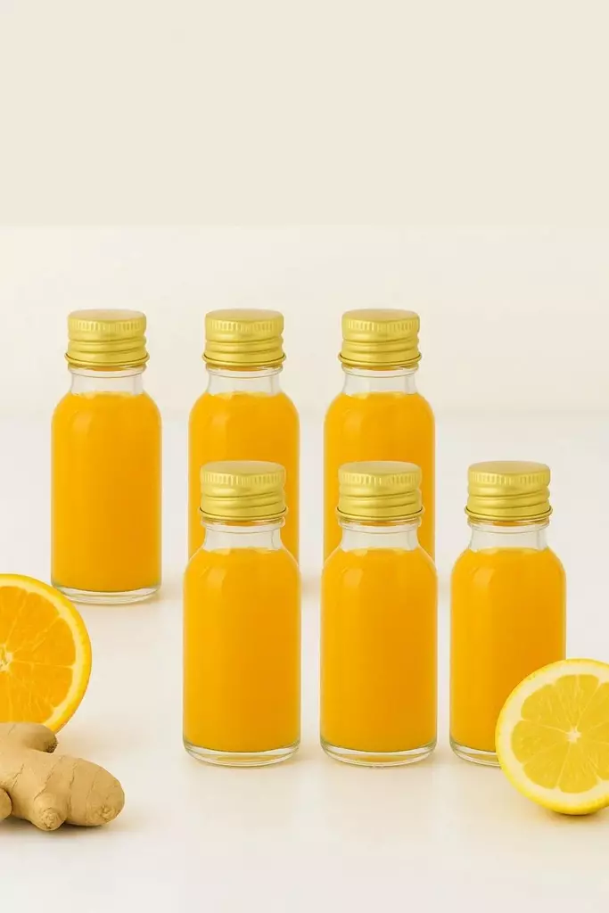 Glasflaskset Hermia Transparent Guld Glas 6 Delar - Serveringsfat - 8684283873630 - 1