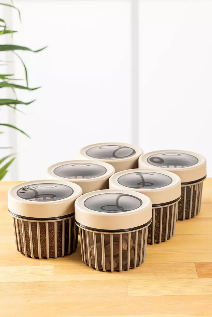 Förvaringslåda Set Hermia Cream Plast 6 Delar - Matlådor och matförvaringsbehållare - 8683742868590 - 1