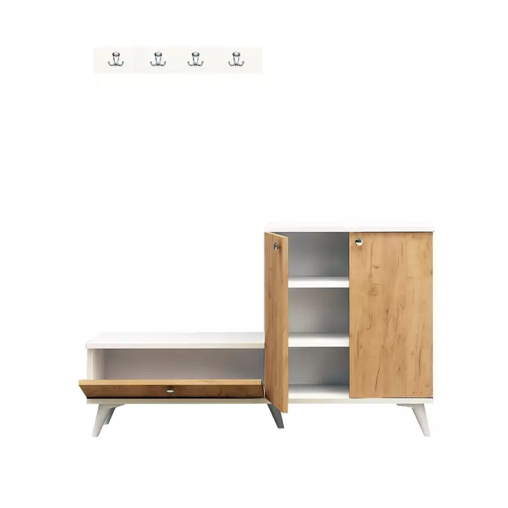 Skoskåp Hanah Home Fijel Ek Spånskiva 120x76x30 cm - Skoskåp - 8682870658790 - 1