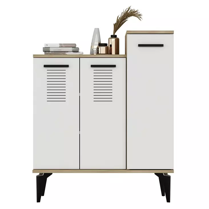 Skoskåp Hanah Home Asimo Safir Ek Vit Spånskiva 90x94,6x35 cm - Skoskåp - 8683743472680 - 1