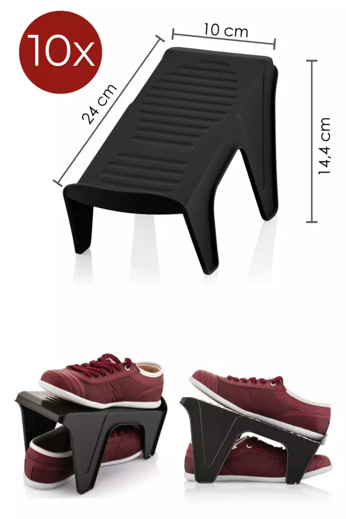 Skoramp Aberto Design 08006-10 Svart Plast 24,4x11,5x14,2 cm - Klädhängare och skoställ - 8683342632560 - 1