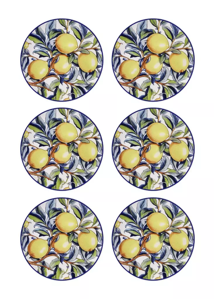 Assietter Set Hermia Gul Keramik 6 Delar - Tallrikar - 8684283616800 - 1