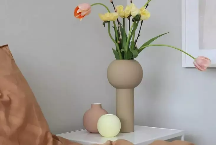 Vas Aberto Design CY0218 Cream Keramik 13x27x13 cm - Hängande blomkrukor och vaser - 8684282980070 - 1
