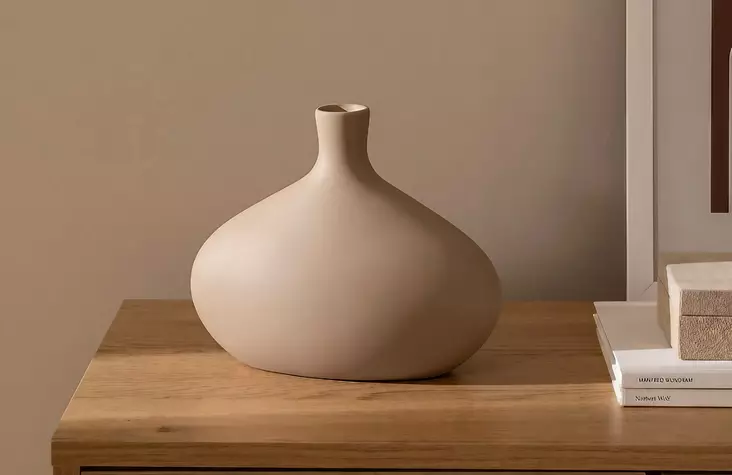 Vas Aberto Design CY0200 Ljusbrun Keramik 24x12x19 cm - Hängande blomkrukor och vaser - 8684282979890 - 1