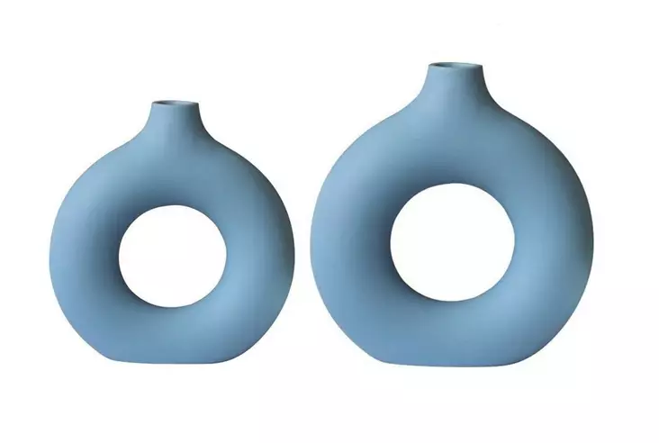 Vas Aberto Design Iskandinav Halka Ljusblå Keramik 15x4x20 cm 15x4x16 cm - Hängande blomkrukor och vaser - 8684282698340 - 1
