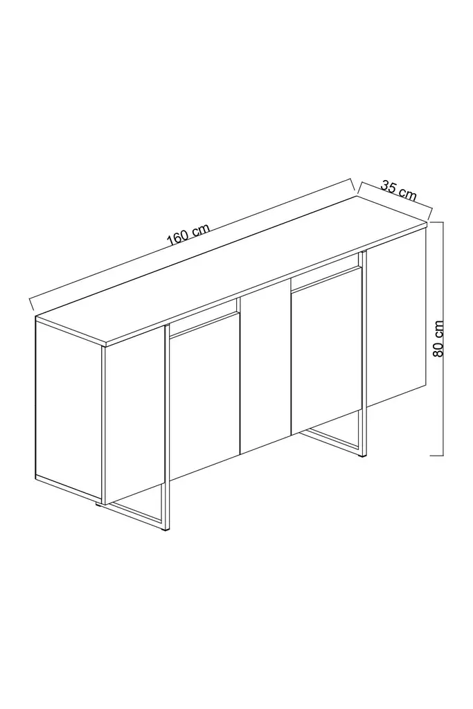 Konsolbord Hanah Home Luxe Valnöt Svart Spånskiva 160x35x80 cm - Byråer och skåp - 8684282178170 - 1