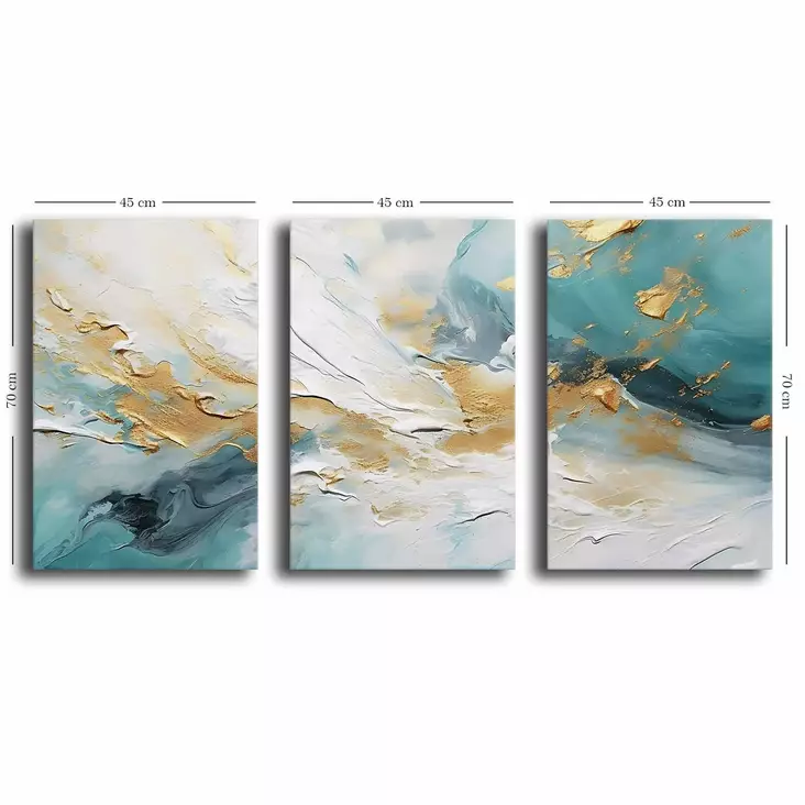 Canvastavla Wallxpert Flerfärgad Canvas Trä 145x70 cm 3 Delar - Tavlor och ramar - 8684282625650 - 1